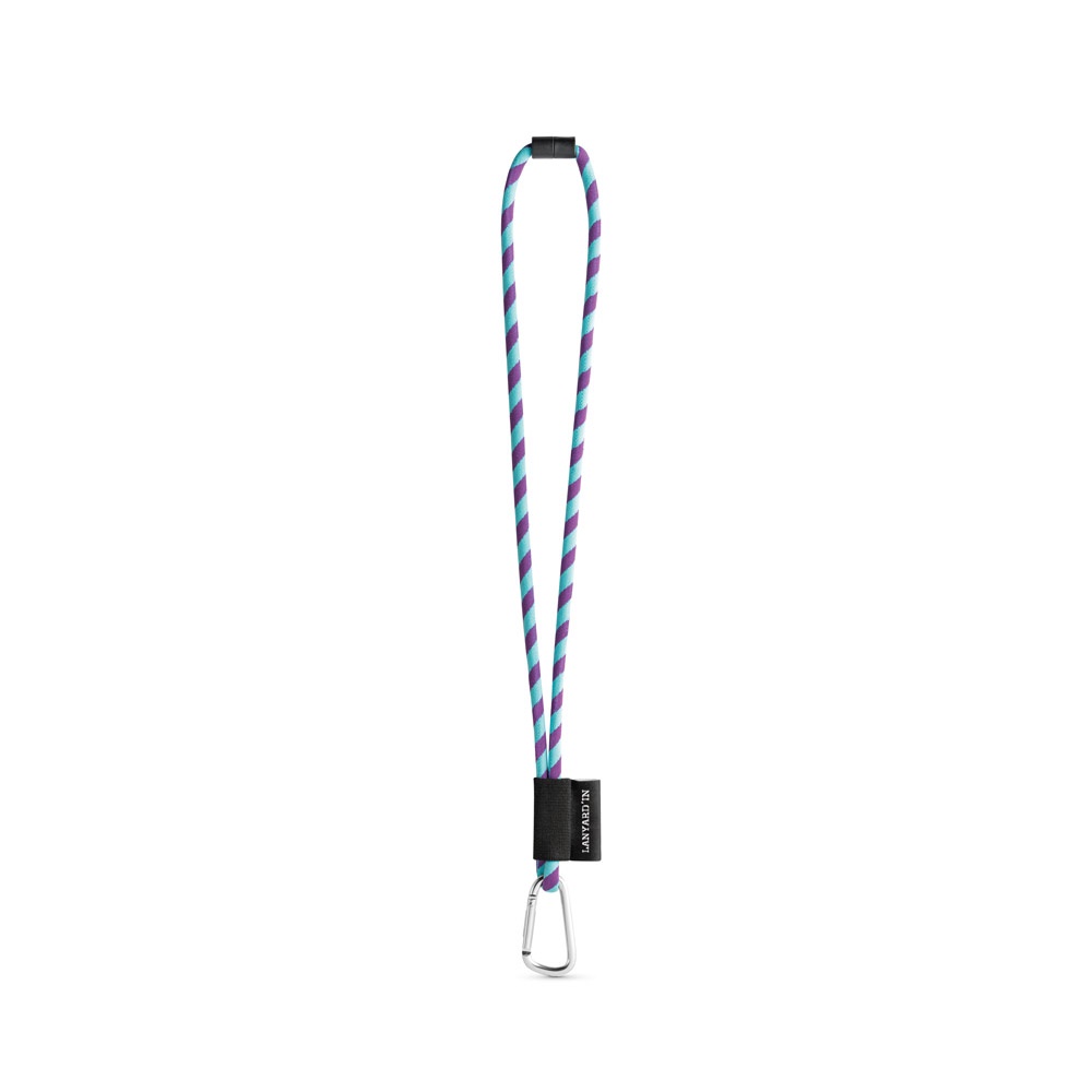 SET Lanyard TUBE Long (Ø 7 mm) con mosquetón en forma de D de 55 mm y cierre de seguridad de Ø 7 mm