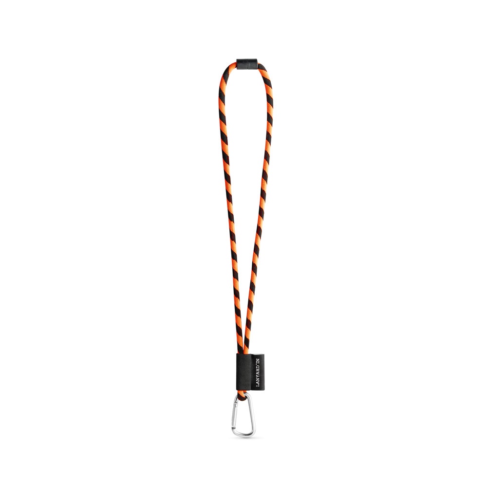 SET Lanyard TUBE Long (Ø 7 mm) con mosquetón en forma de D de 55 mm y cierre de seguridad de Ø 7 mm