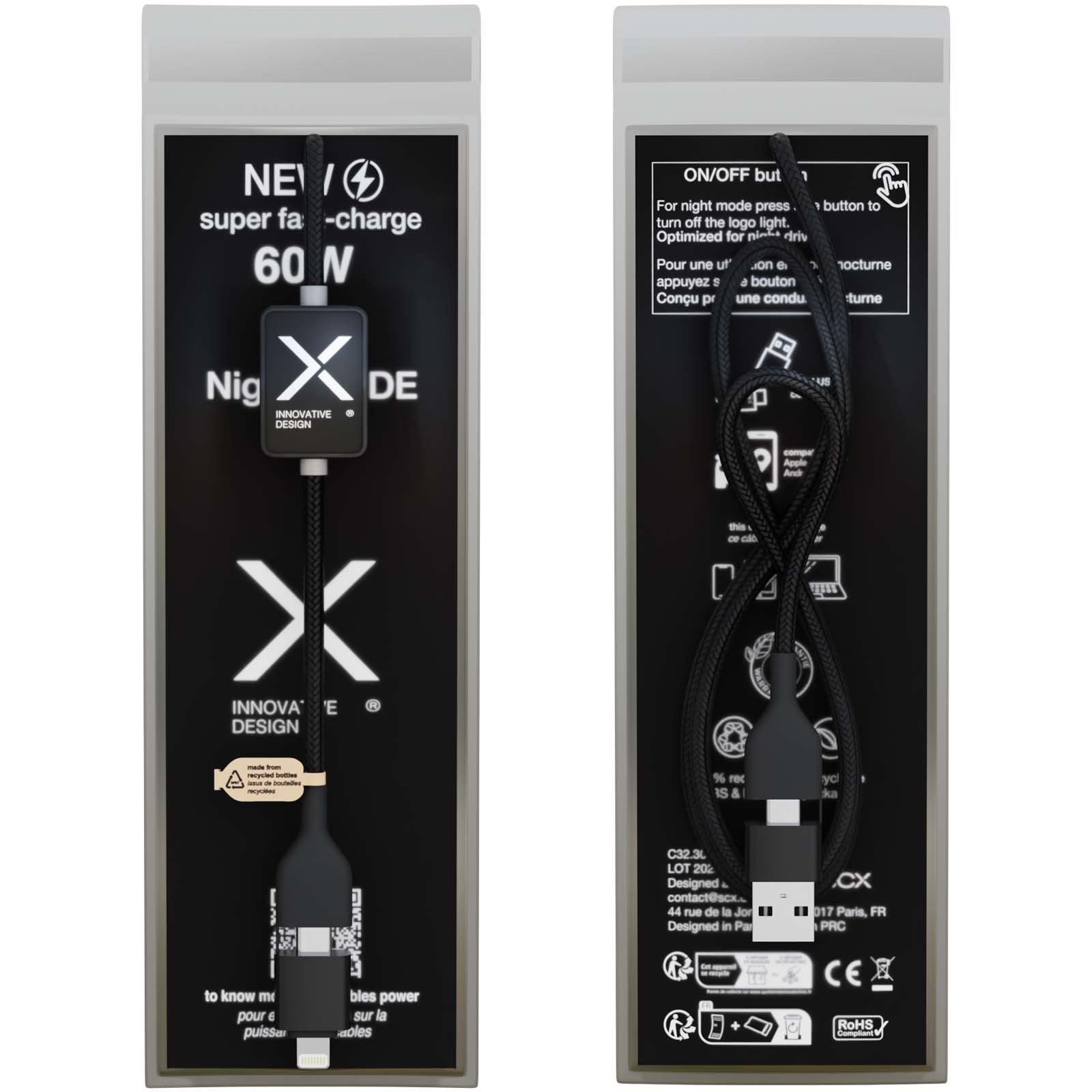 Cable de carga con interruptor de 60 W y logotipo retroiluminado SCX.design C32