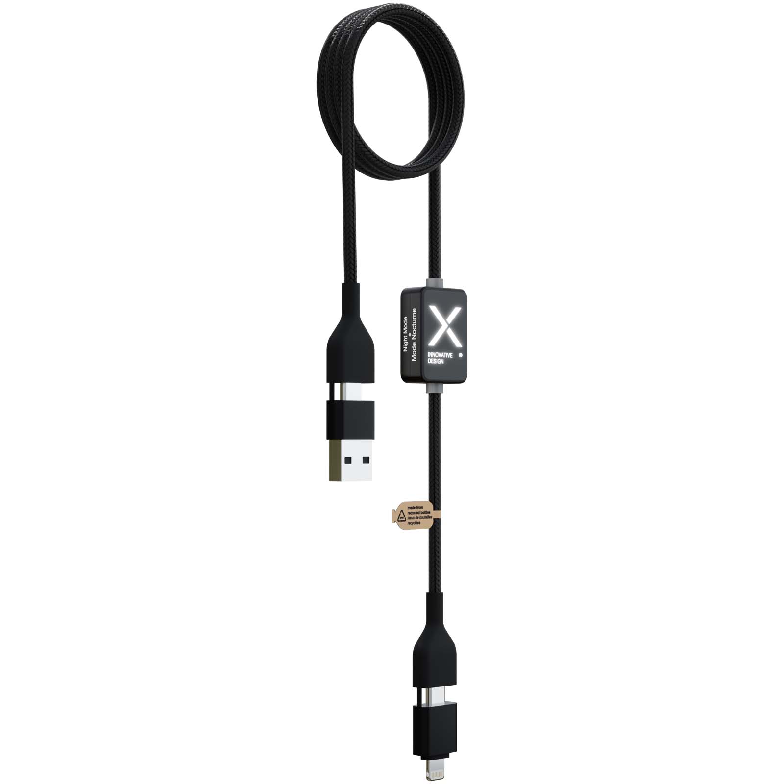 Cable de carga con interruptor de 60 W y logotipo retroiluminado SCX.design C32