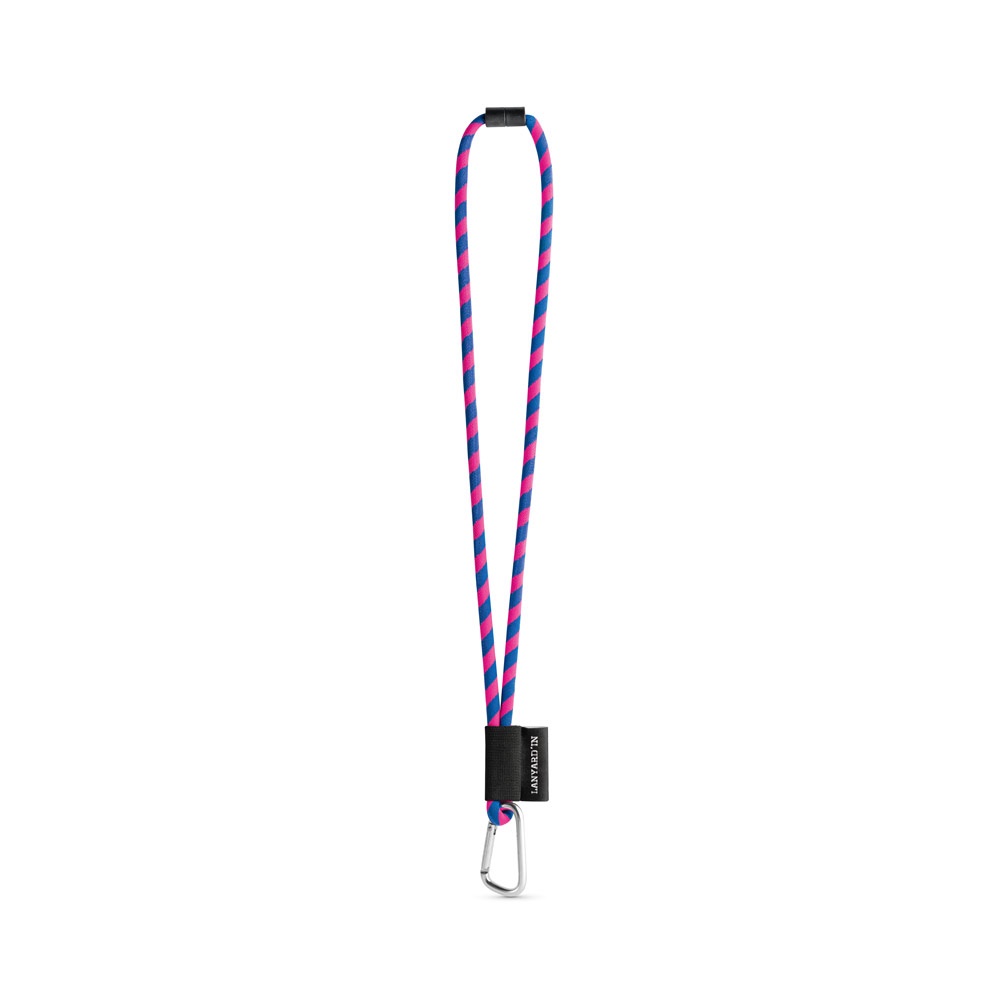 SET Lanyard TUBE Long (Ø 7 mm) con mosquetón en forma de D de 55 mm y cierre de seguridad de Ø 7 mm