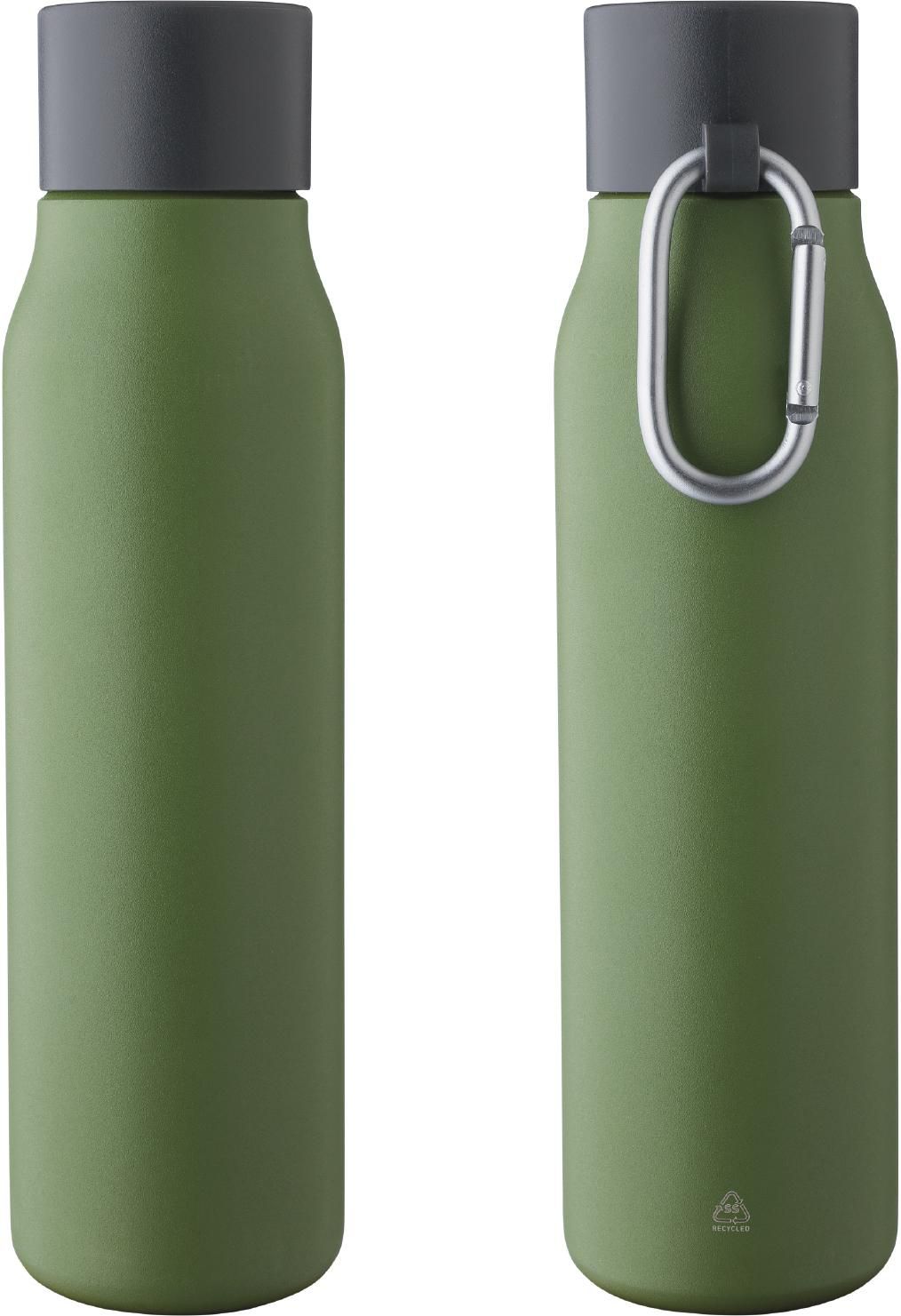 Recycled stainless steel double-walled drinking bottle (600 ml) Cassian