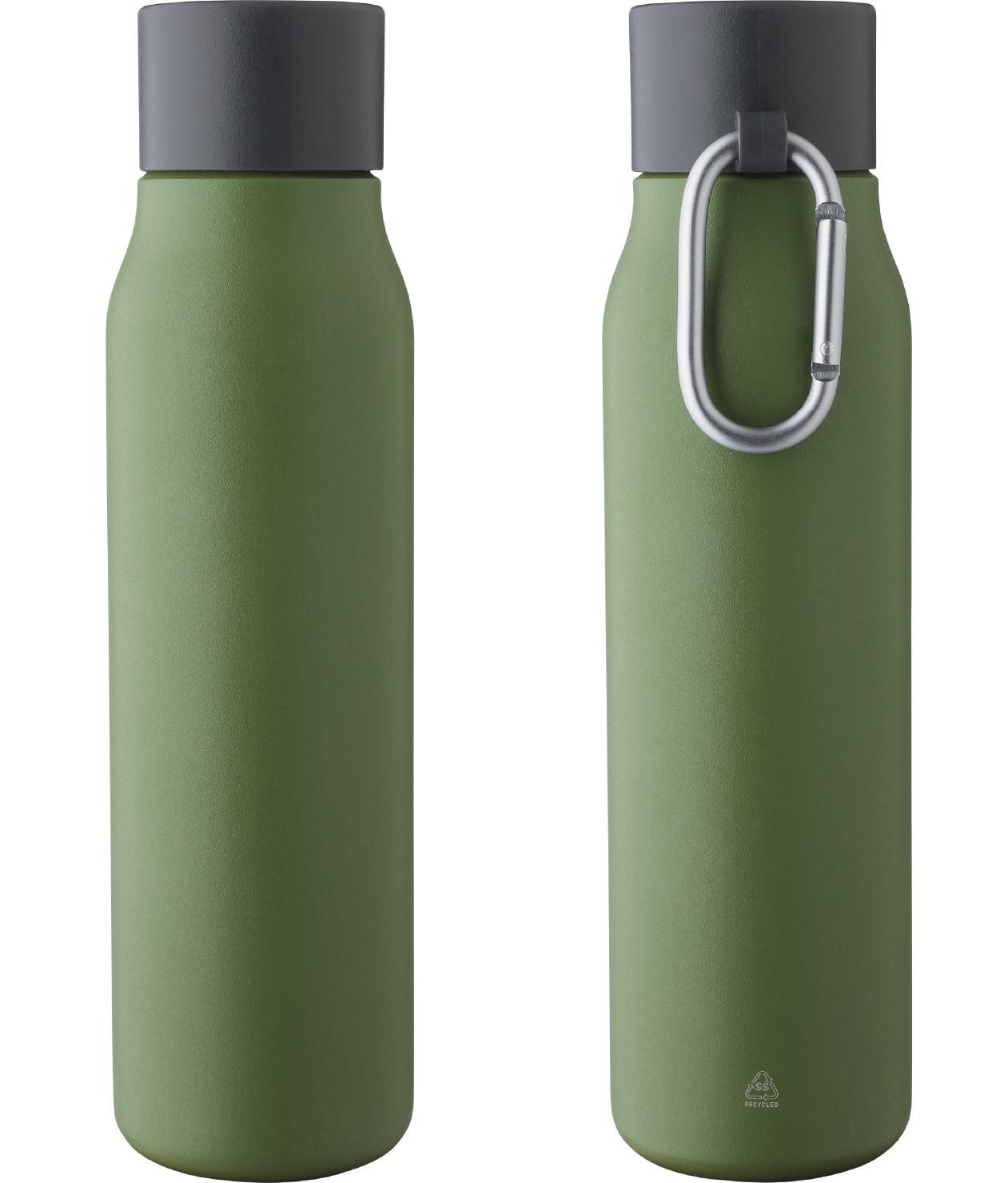 Recycled stainless steel double-walled drinking bottle (600 ml) Cassian