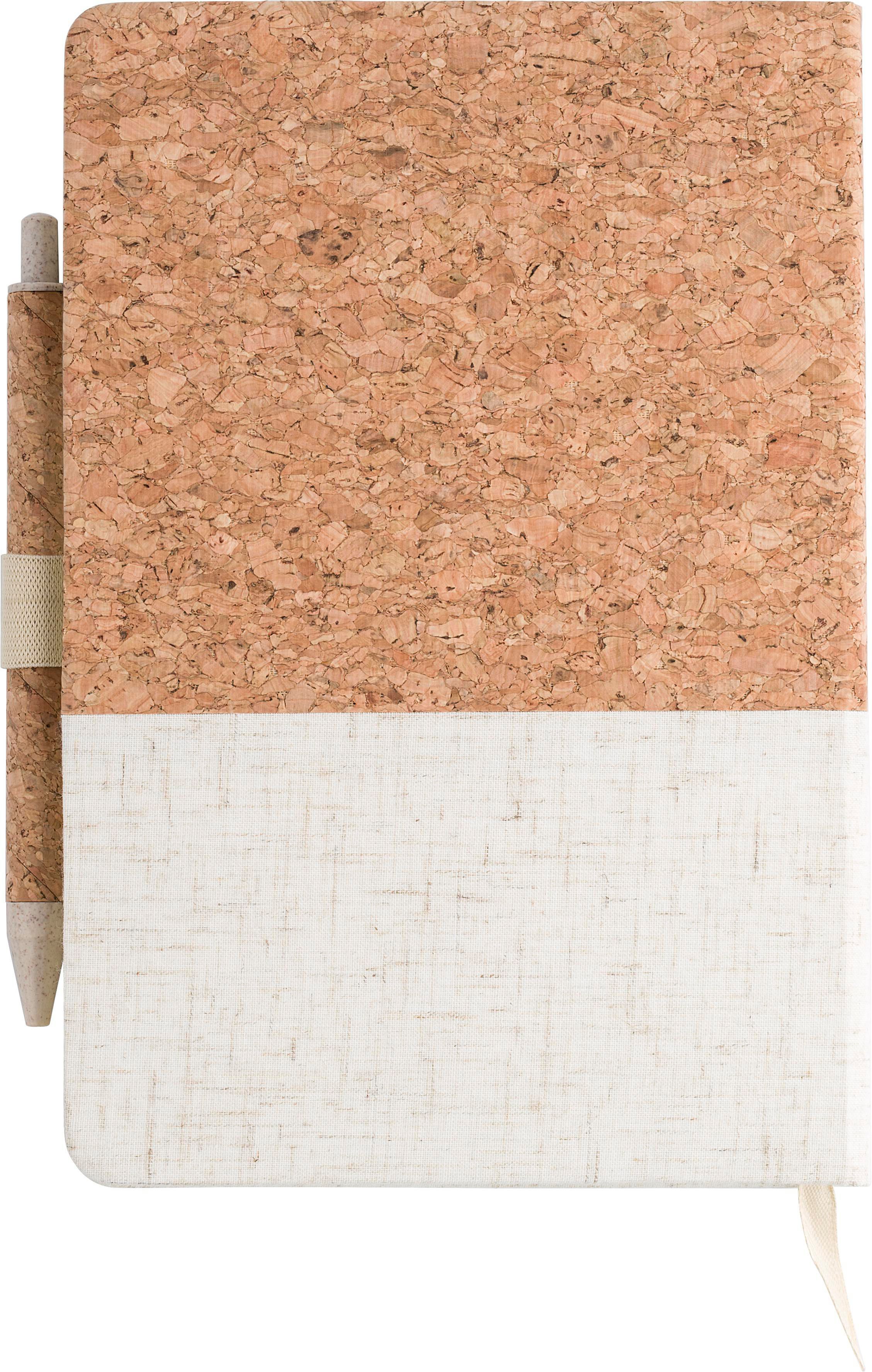 Cork and linen notebook and wheatstraw ballpen Kenzo