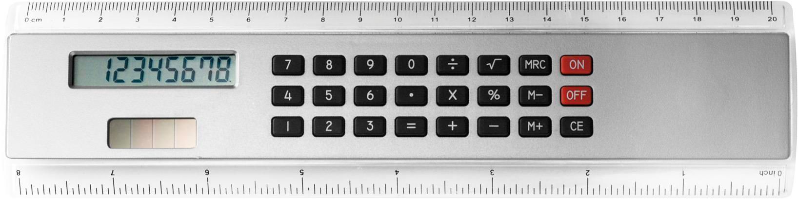 Ruler with calculator Heather | Plastic | 20 cm | Solar