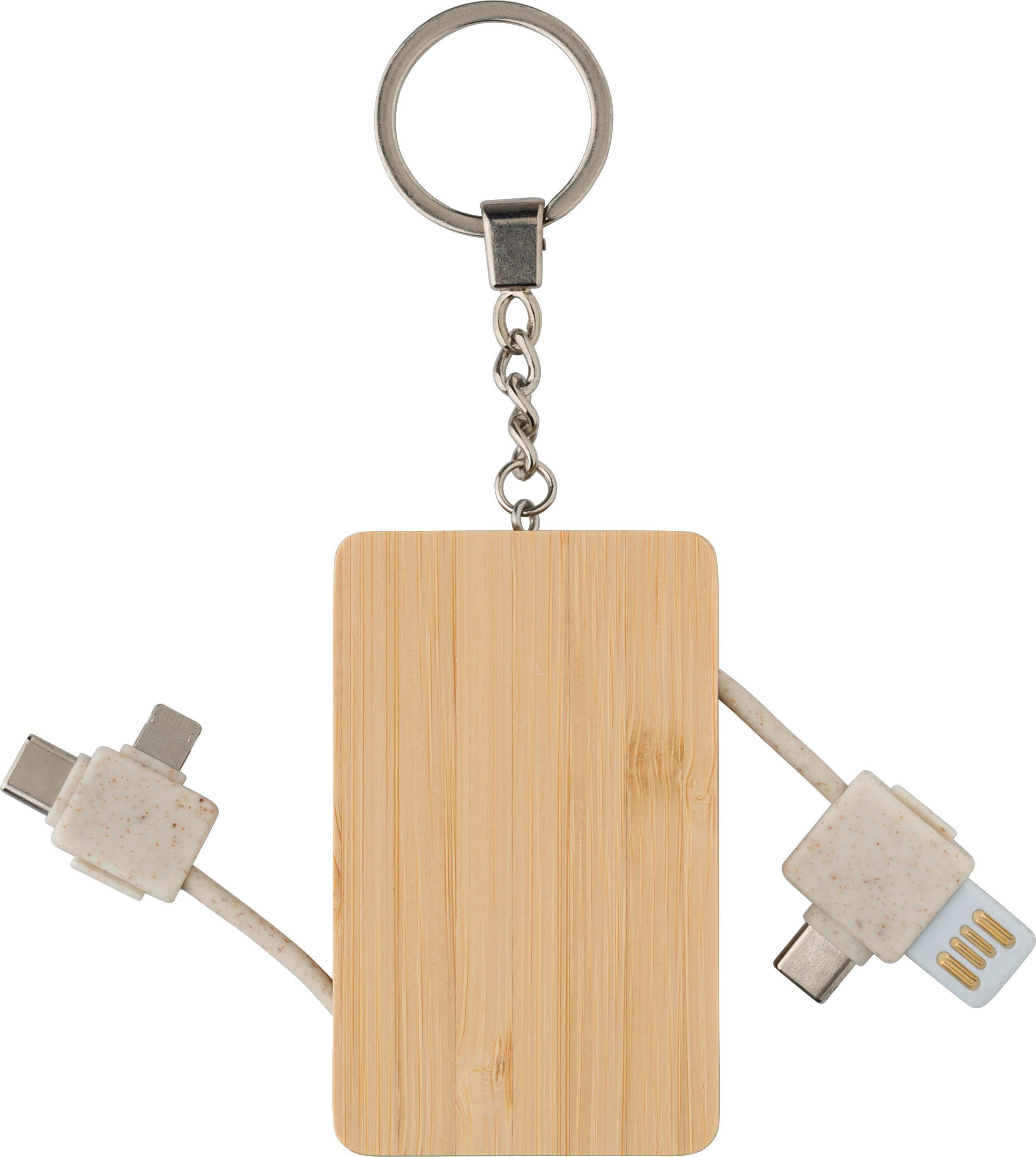 Key chain Bianca | Bamboo | With charging cables