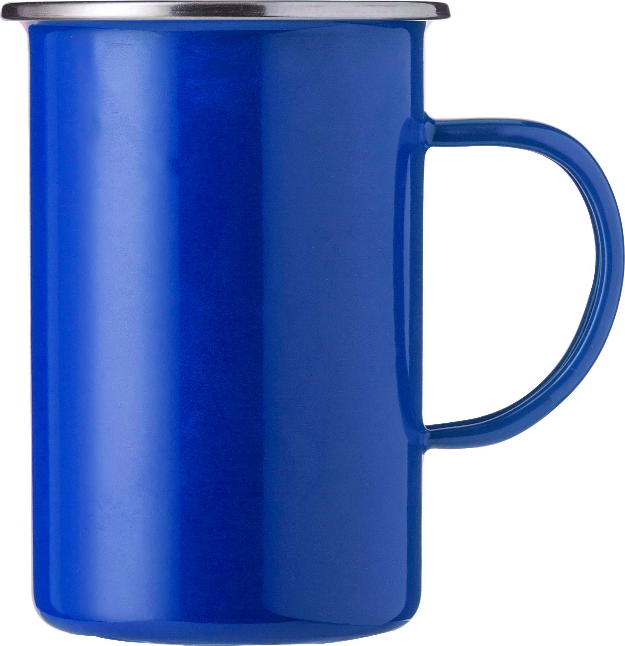 Enamel mug Ayden | Stainless steel trim | 500 ml