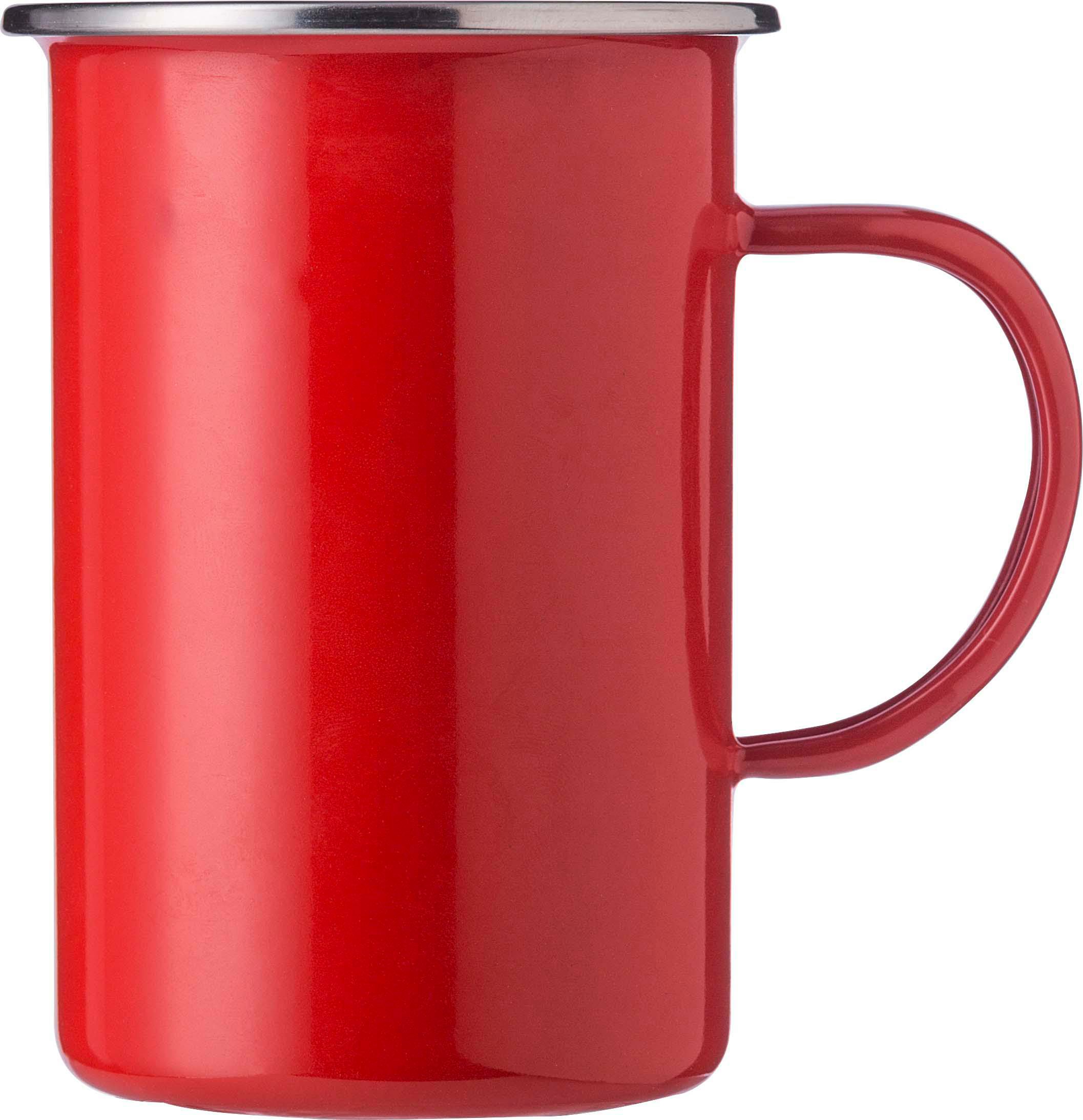 Enamel mug Ayden | Stainless steel trim | 500 ml