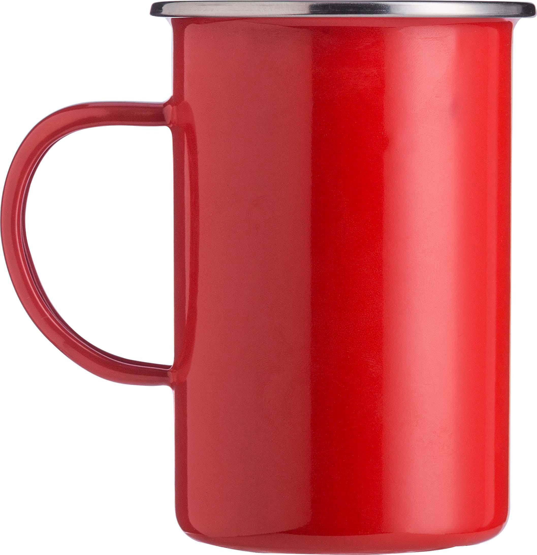 Enamel mug Ayden | Stainless steel trim | 500 ml