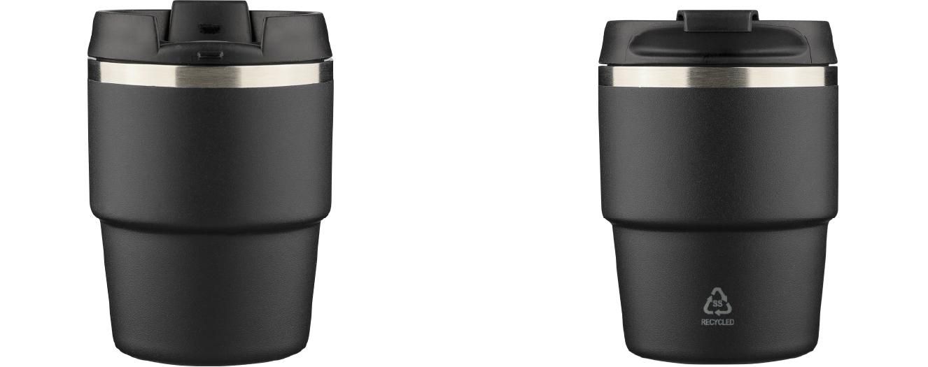 Recycled stainless steel double-walled mug (175 ml) Oli