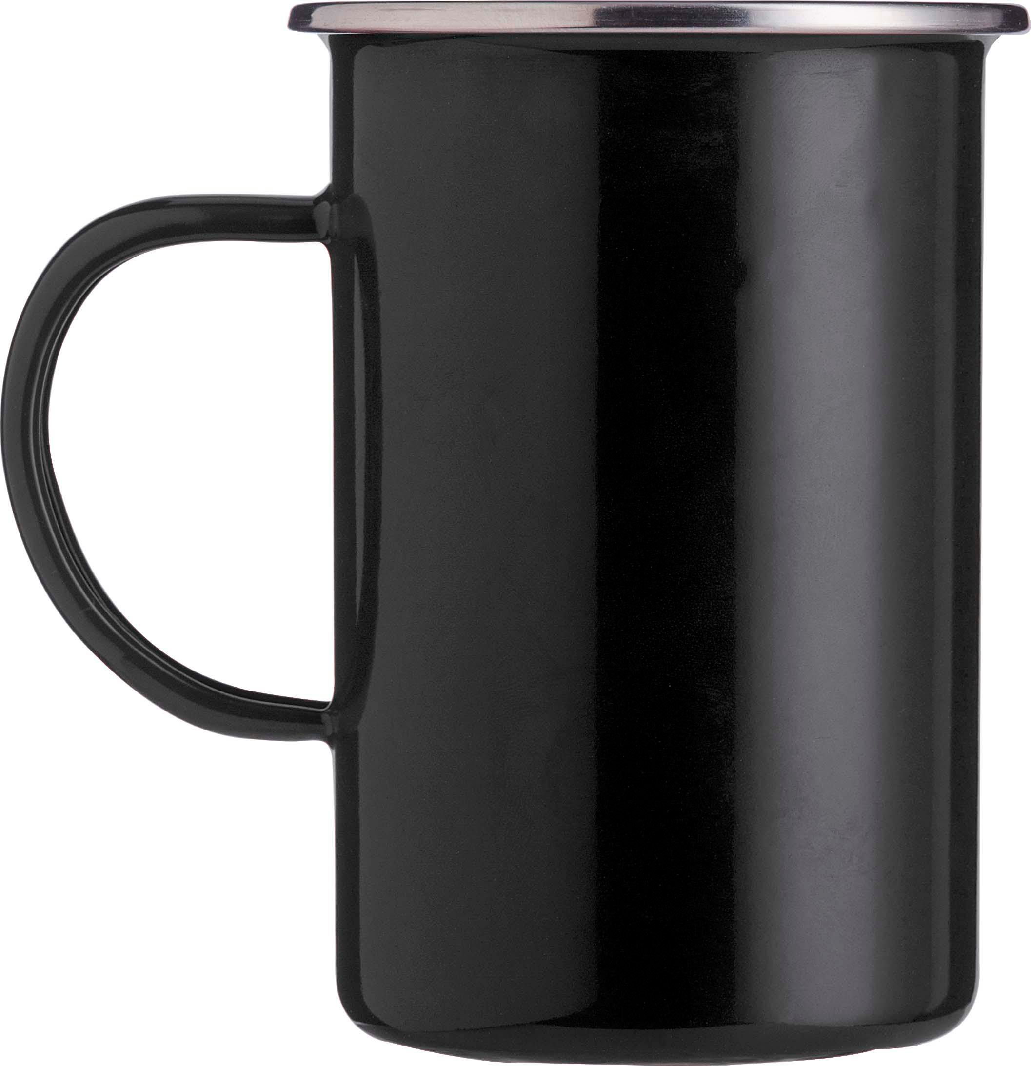 Enamel mug Ayden | Stainless steel trim | 500 ml