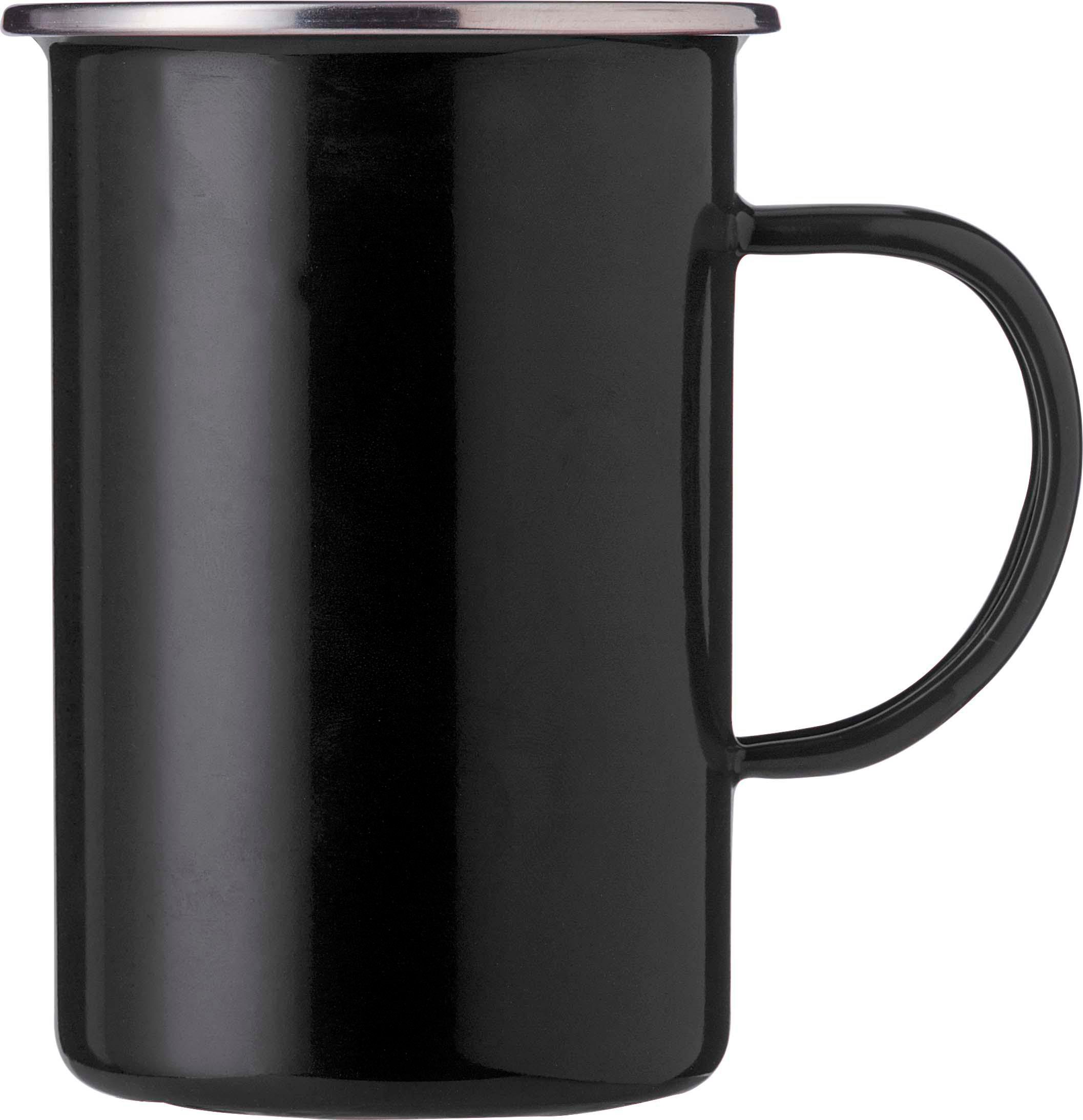 Enamel mug Ayden | Stainless steel trim | 500 ml