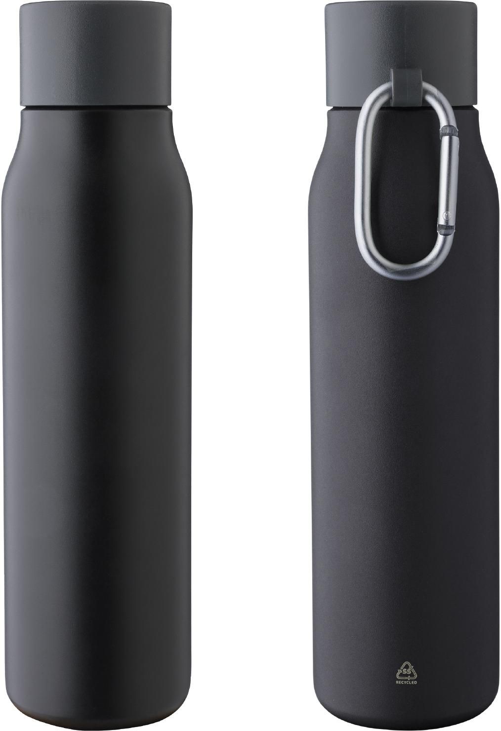 Recycled stainless steel double-walled drinking bottle (600 ml) Cassian