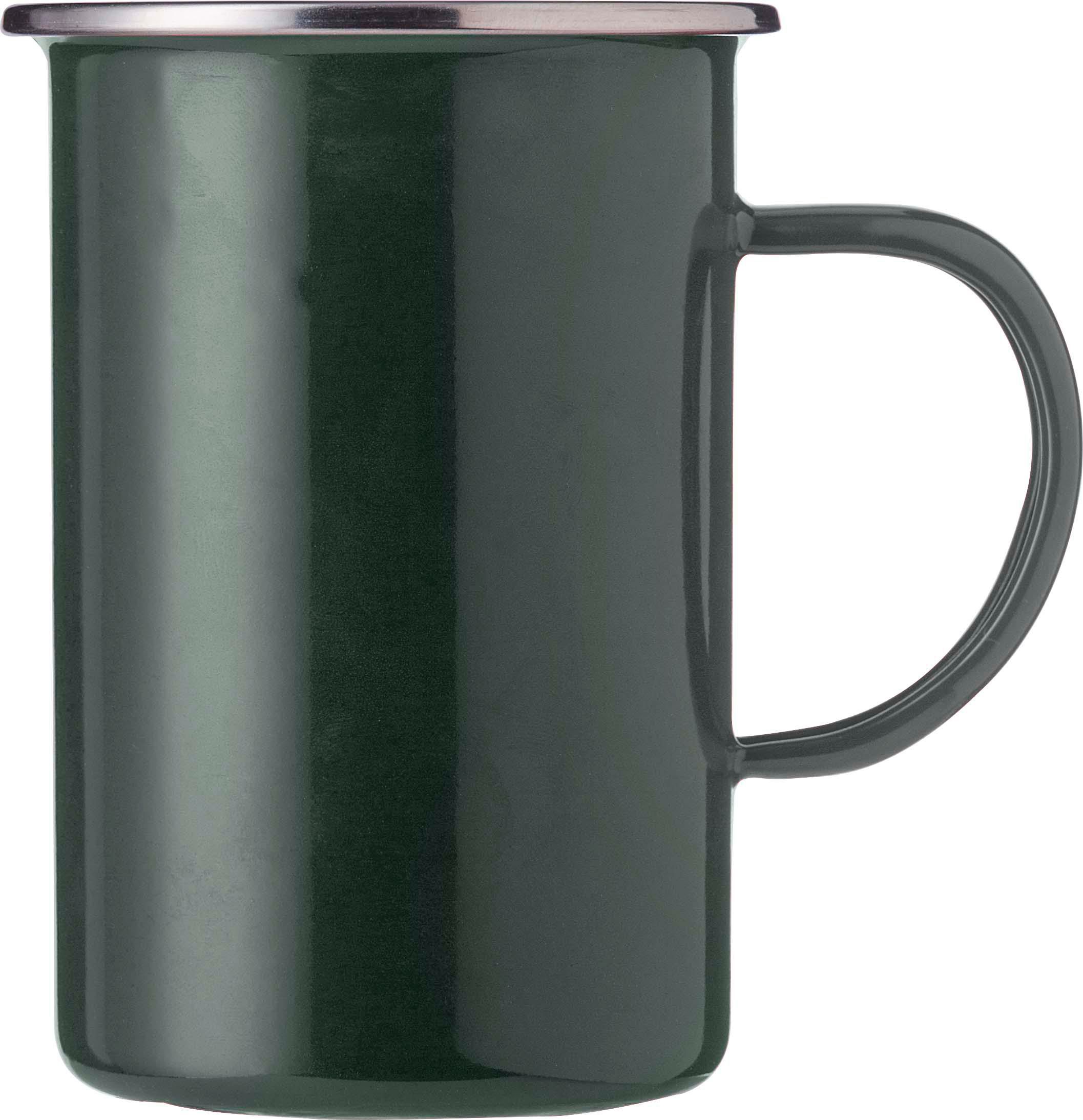 Enamel mug Ayden | Stainless steel trim | 500 ml