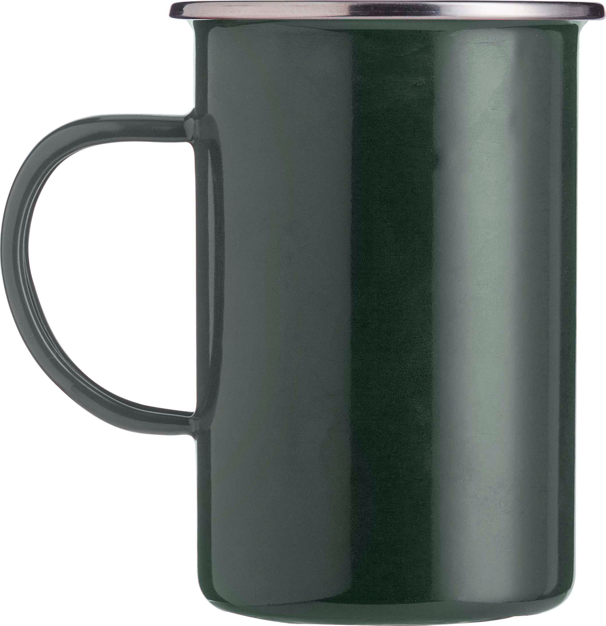 Enamel mug Ayden | Stainless steel trim | 500 ml