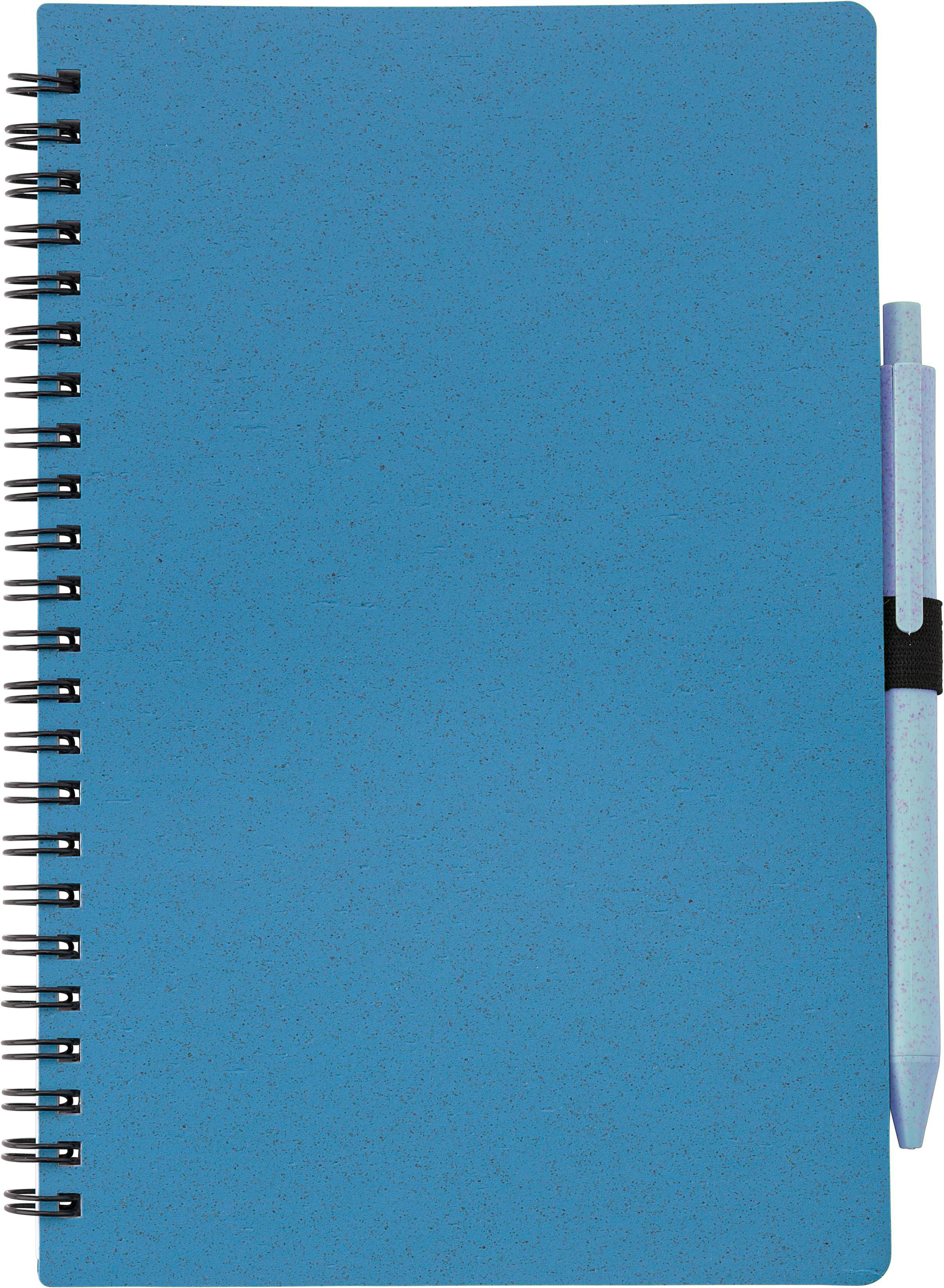 Wheat straw notebook with pen Massimo