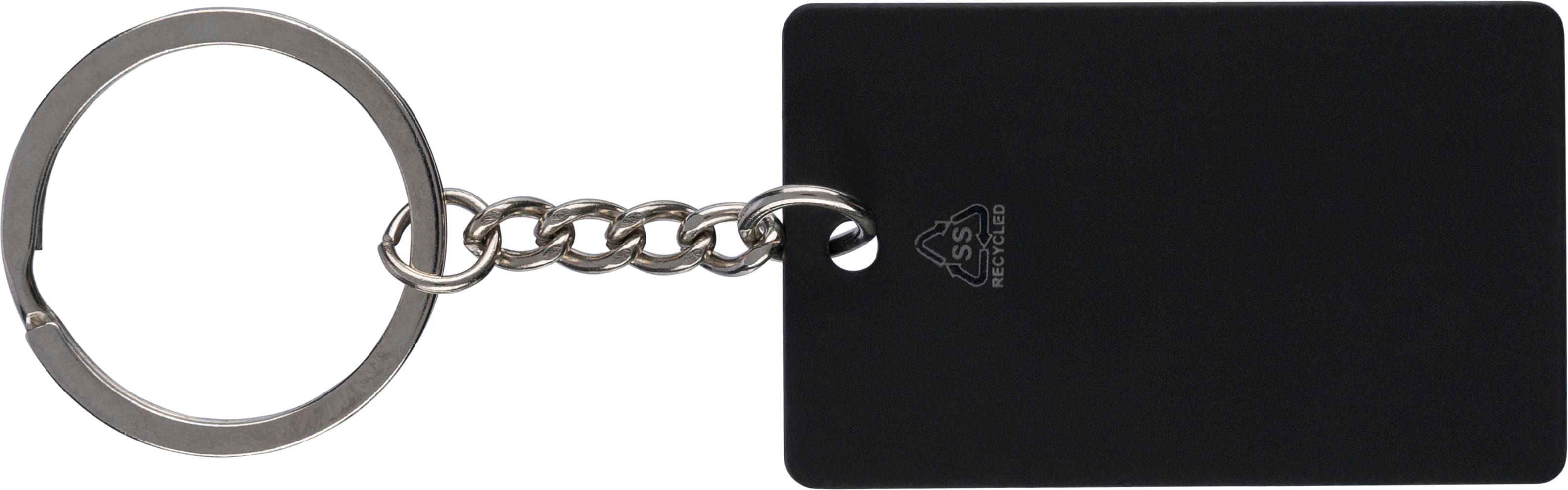 Recycled stainless steel rectangular keychain Jax