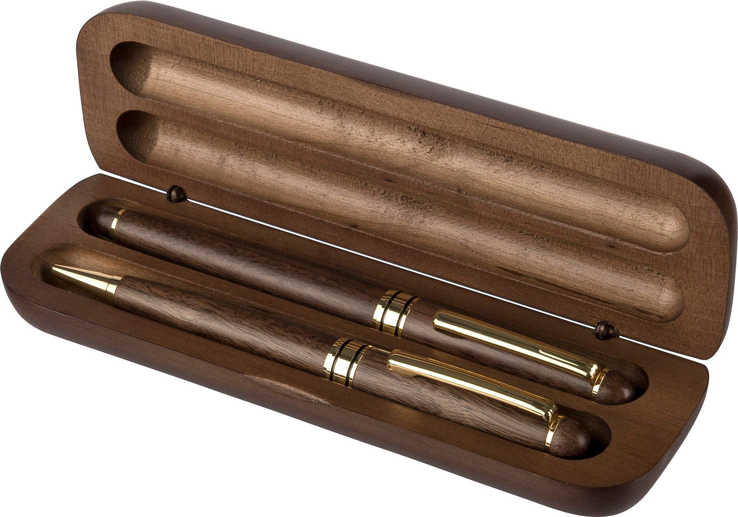 Set de escritura de madera de nogal Adelina