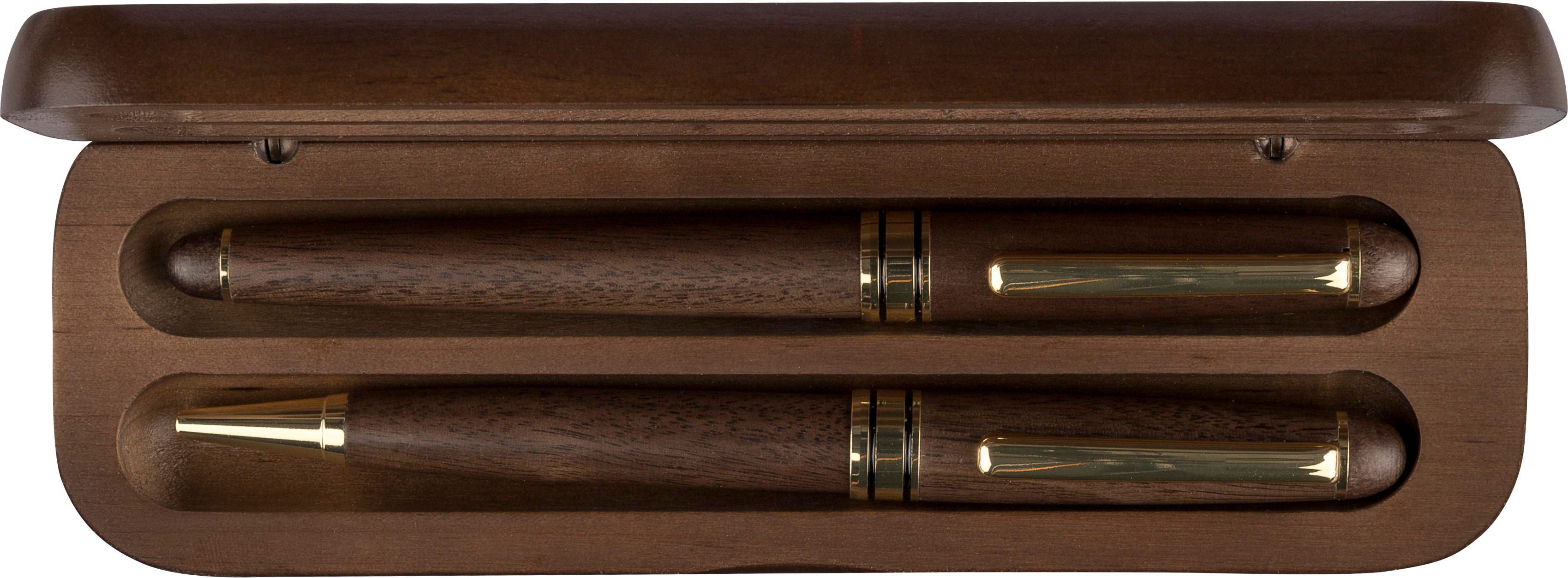 Set de escritura de madera de nogal Adelina