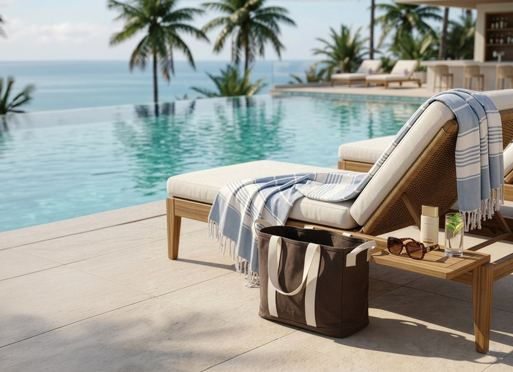 Bolsa playa BEAU AWARE™ lona reciclada 400 g/m² asa lateral