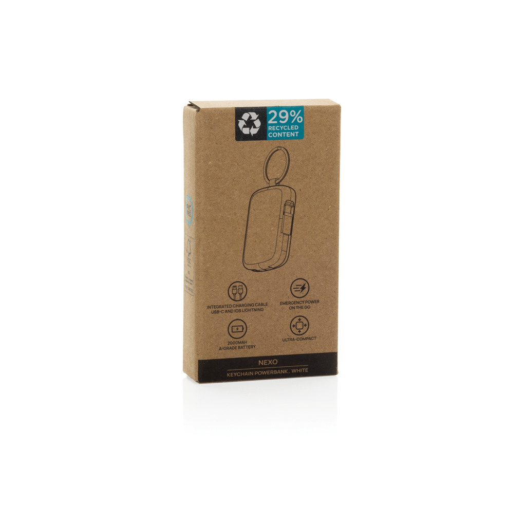 Nexo RCS keychain 2000 mah powerbank with integrated cables