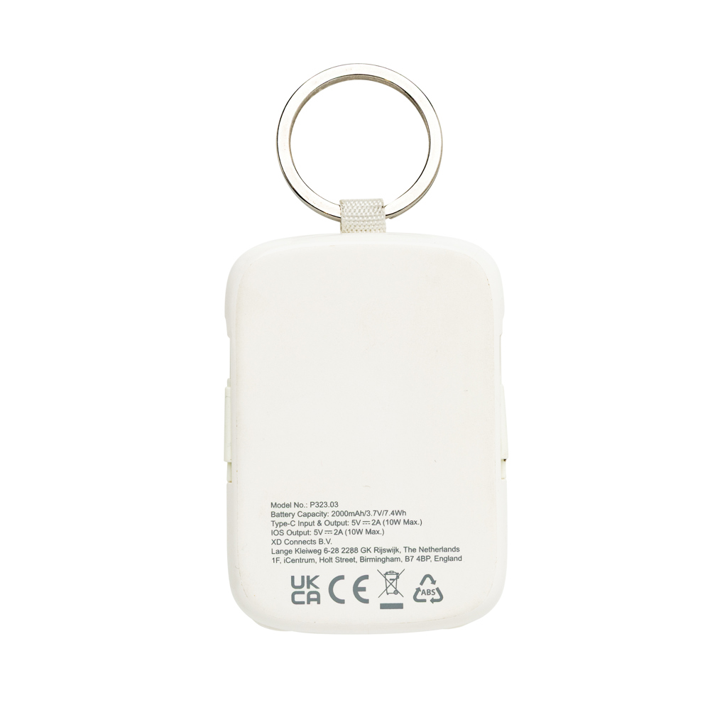 Nexo RCS keychain 2000 mah powerbank with integrated cables