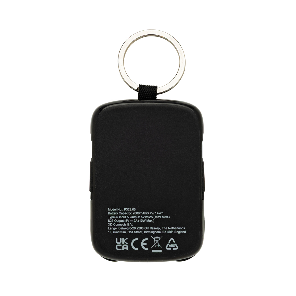 Nexo RCS keychain 2000 mah powerbank with integrated cables