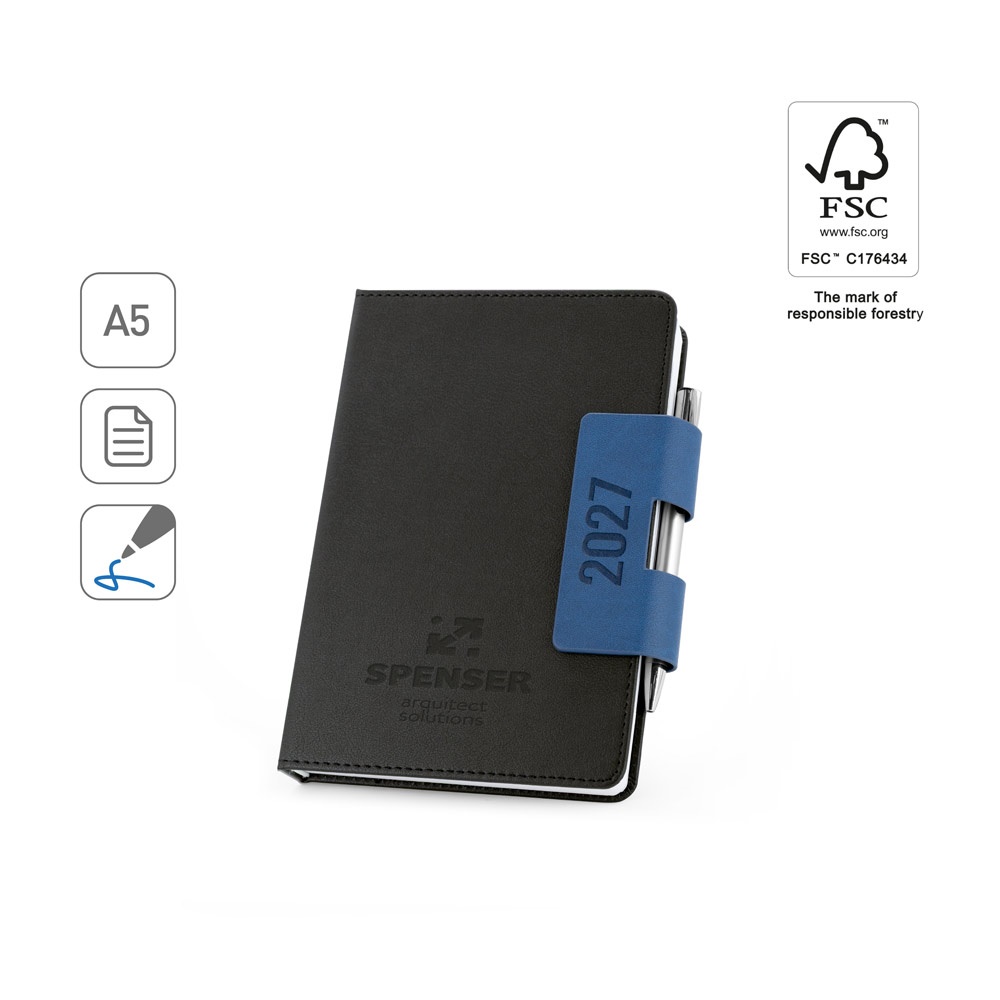 SPENSER A5. A5 diary with a PU hardcover