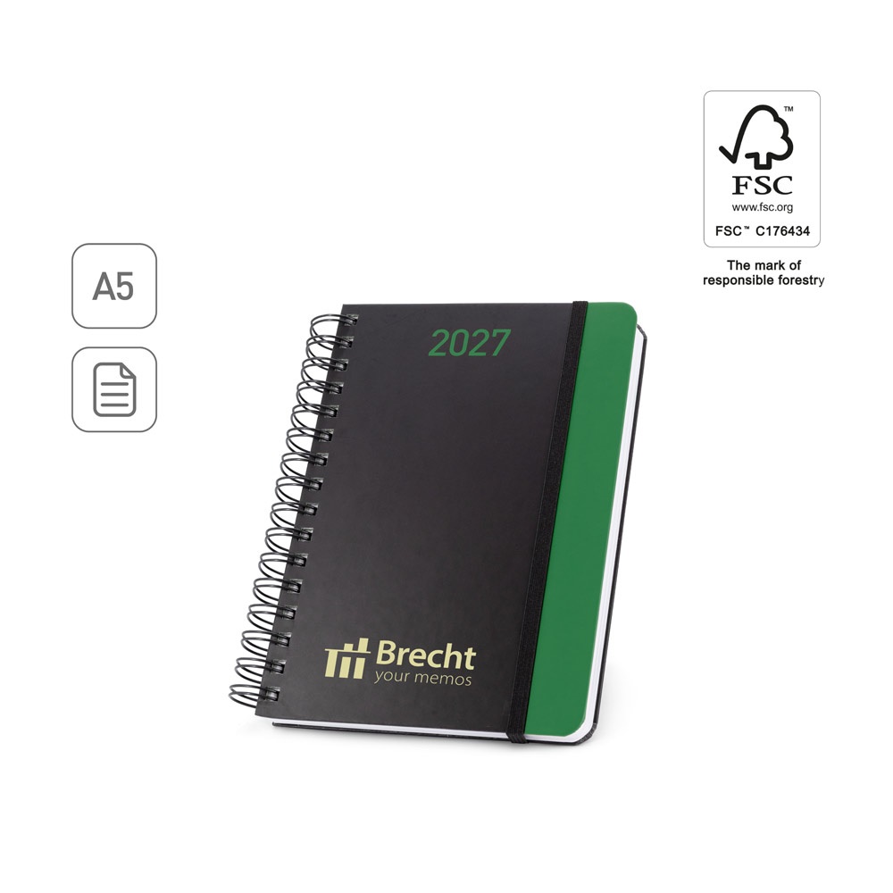 BRECHT A5. A5 diary in 100% recycled paper with a matte finish
