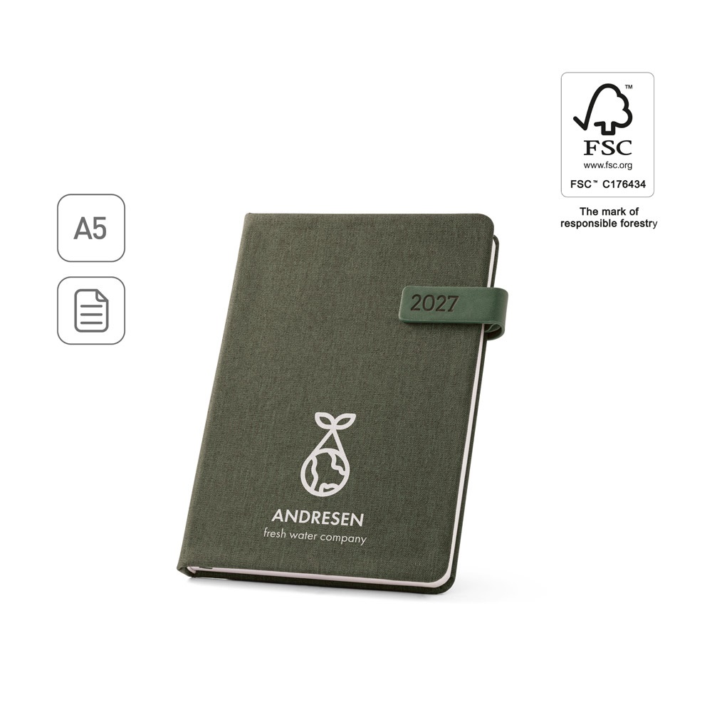 ANDRESEN A5. Recycled polyester (100% rPET) diary