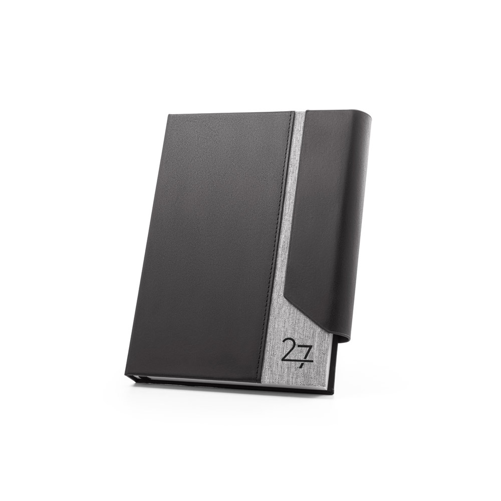 AUSTEN A5. A5 diary in PU (58% recycled) and polyester reciclado (100% rPET) 300D