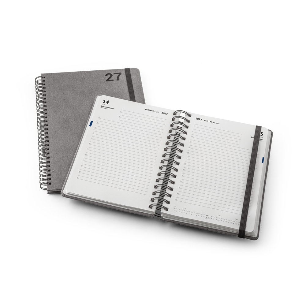 SIMMEL B5. B5 diary with rings in leather (58% recycled)
