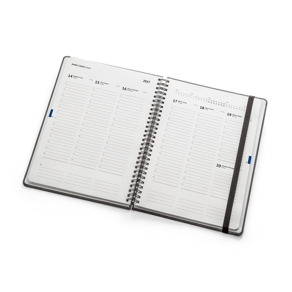 SIMMEL B5. B5 diary with rings in leather (58% recycled)