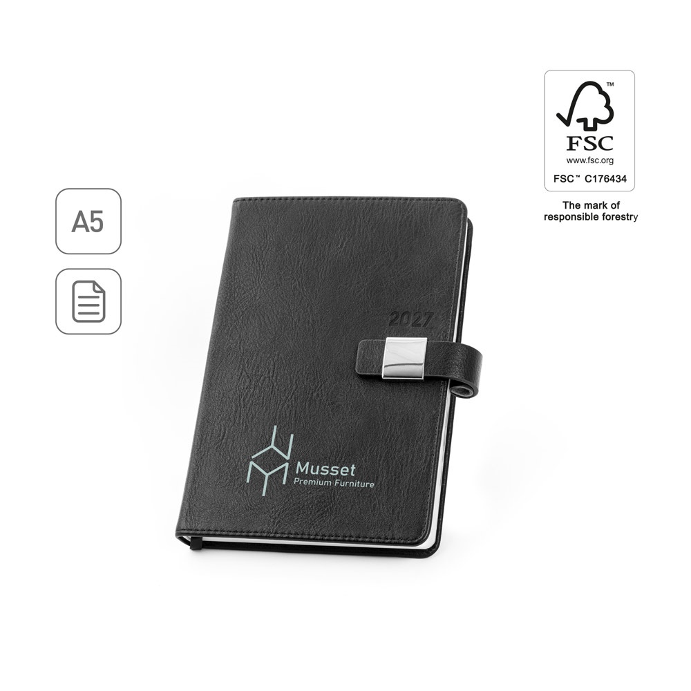 MUSSET A5. A5 diary in PU (58% recycled)
