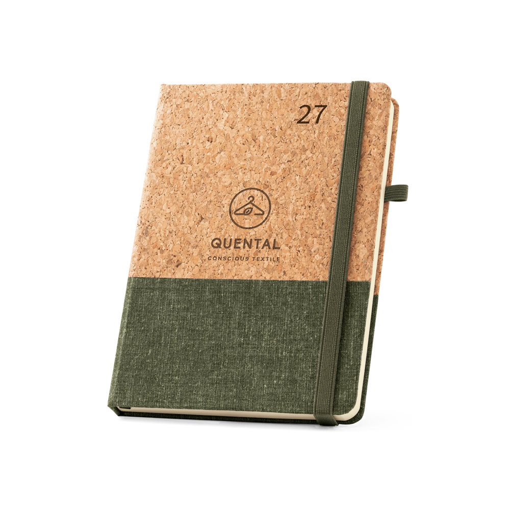 QUENTAL A5. Agenda de corcho y lino