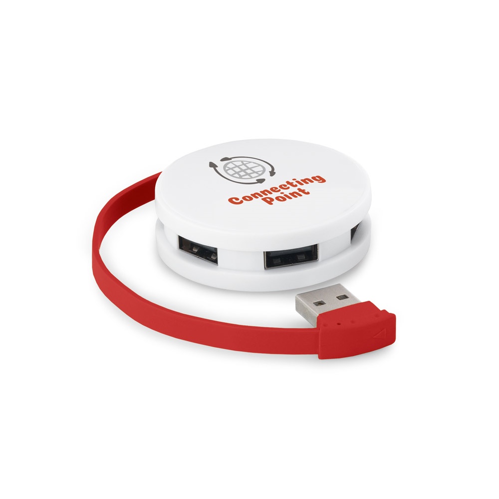 GARDNER. HUB con cable y 4 puertos USB-A, fabricados en ABS