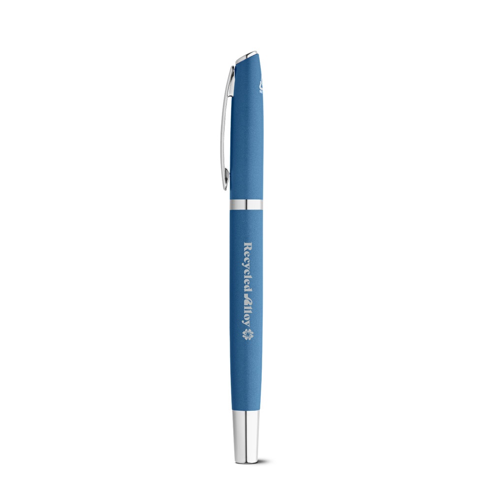 RE-LANDO-SET. Roller and ball pen set with recycled aluminium (100% rAL) body