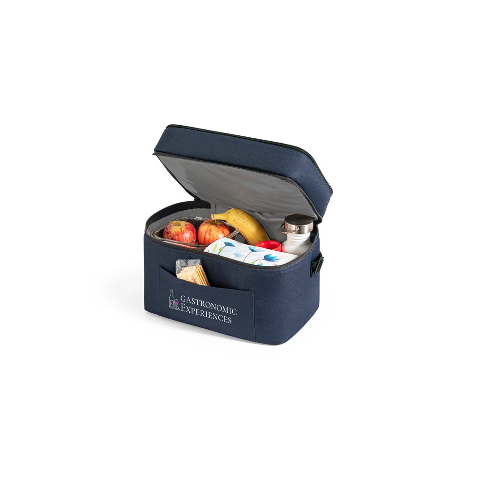 CANCUN LARGE. Bolsa térmica de poliéster reciclado 600D, con correa de cincha ajustable 14 L
