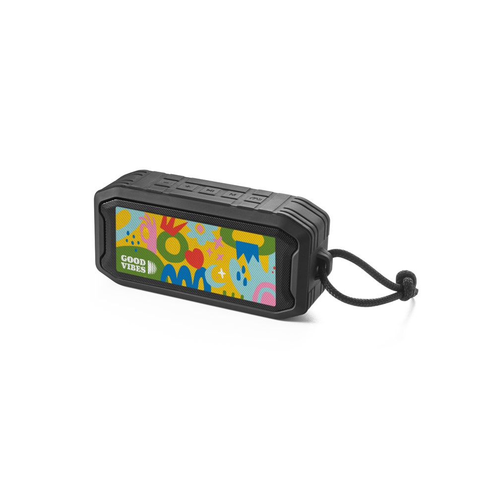 SHEERAN. Portable 10W speaker with IPX7 and 9h battery life on 100% recycled ABS