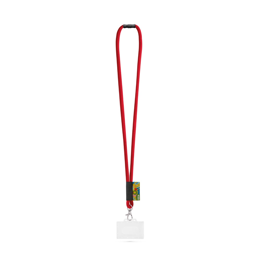 WATFORD. SET Lanyard TUBE Long (Ø 7 mm) with Hook Trigger Snap 9 mm, safety lock Ø 7 mm and rigid ID badge / card holder 91 x 68 mm