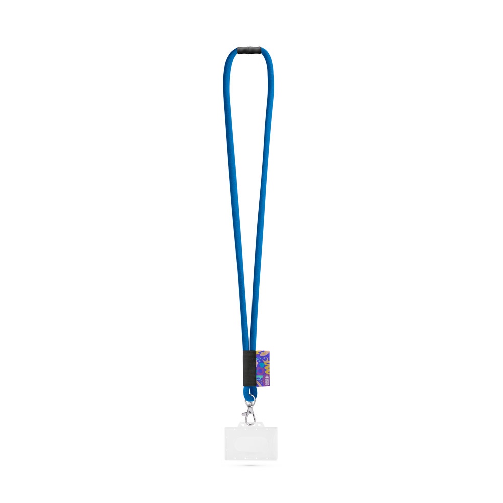 WATFORD. SET Lanyard TUBE Long (Ø 7 mm) with Hook Trigger Snap 9 mm, safety lock Ø 7 mm and rigid ID badge / card holder 91 x 68 mm