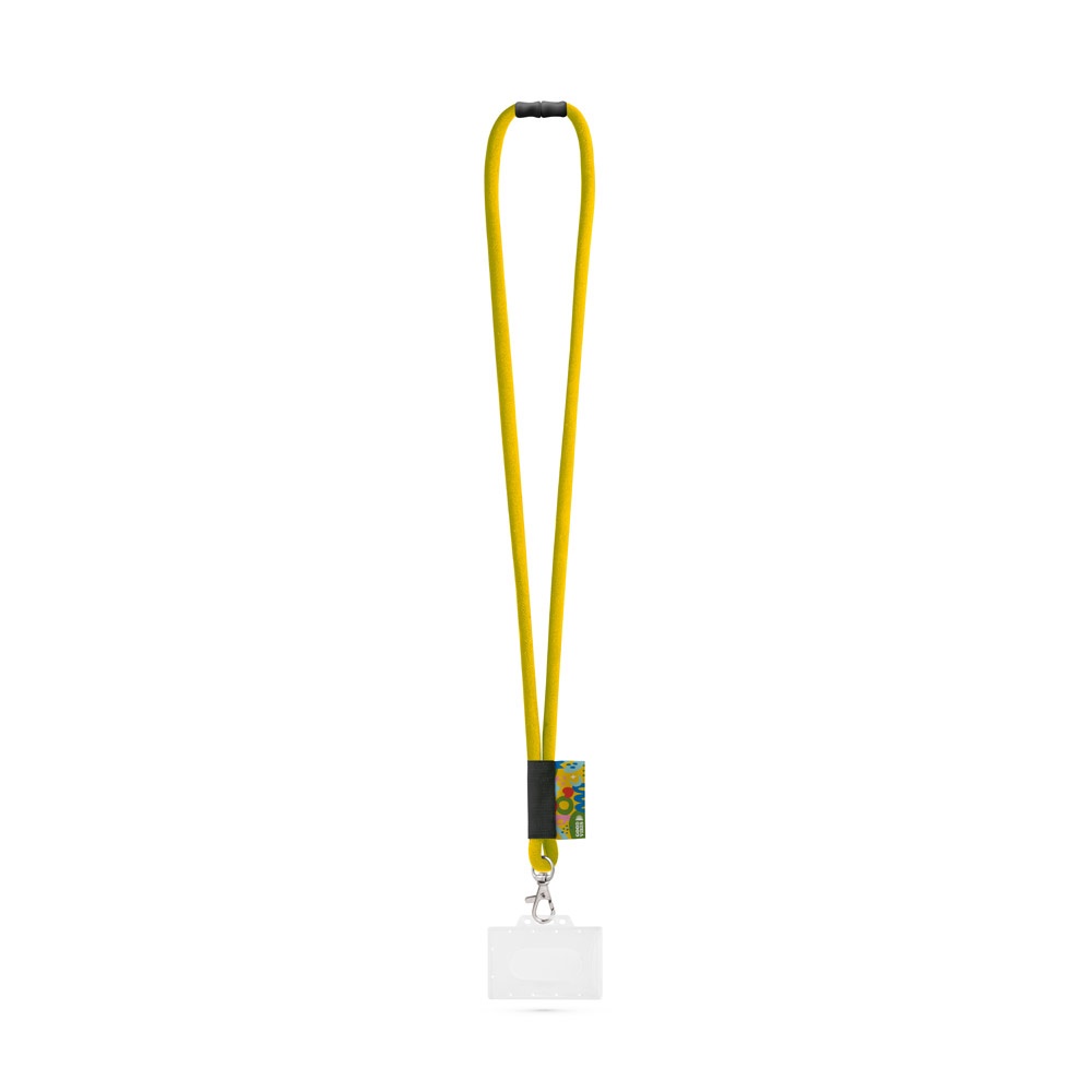 WATFORD. SET Lanyard TUBE Long (Ø 7 mm) with Hook Trigger Snap 9 mm, safety lock Ø 7 mm and rigid ID badge / card holder 91 x 68 mm