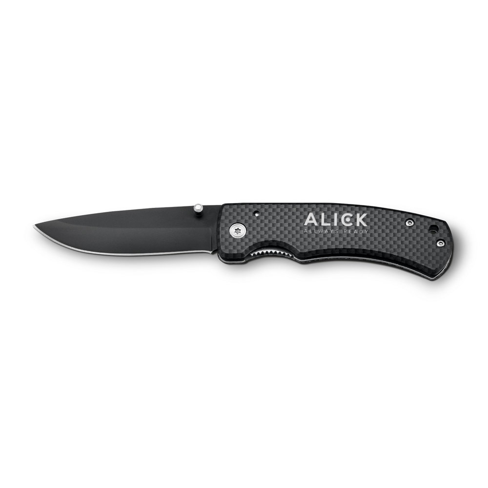 ALICK. Carbon fiber coated aluminum pocket knife