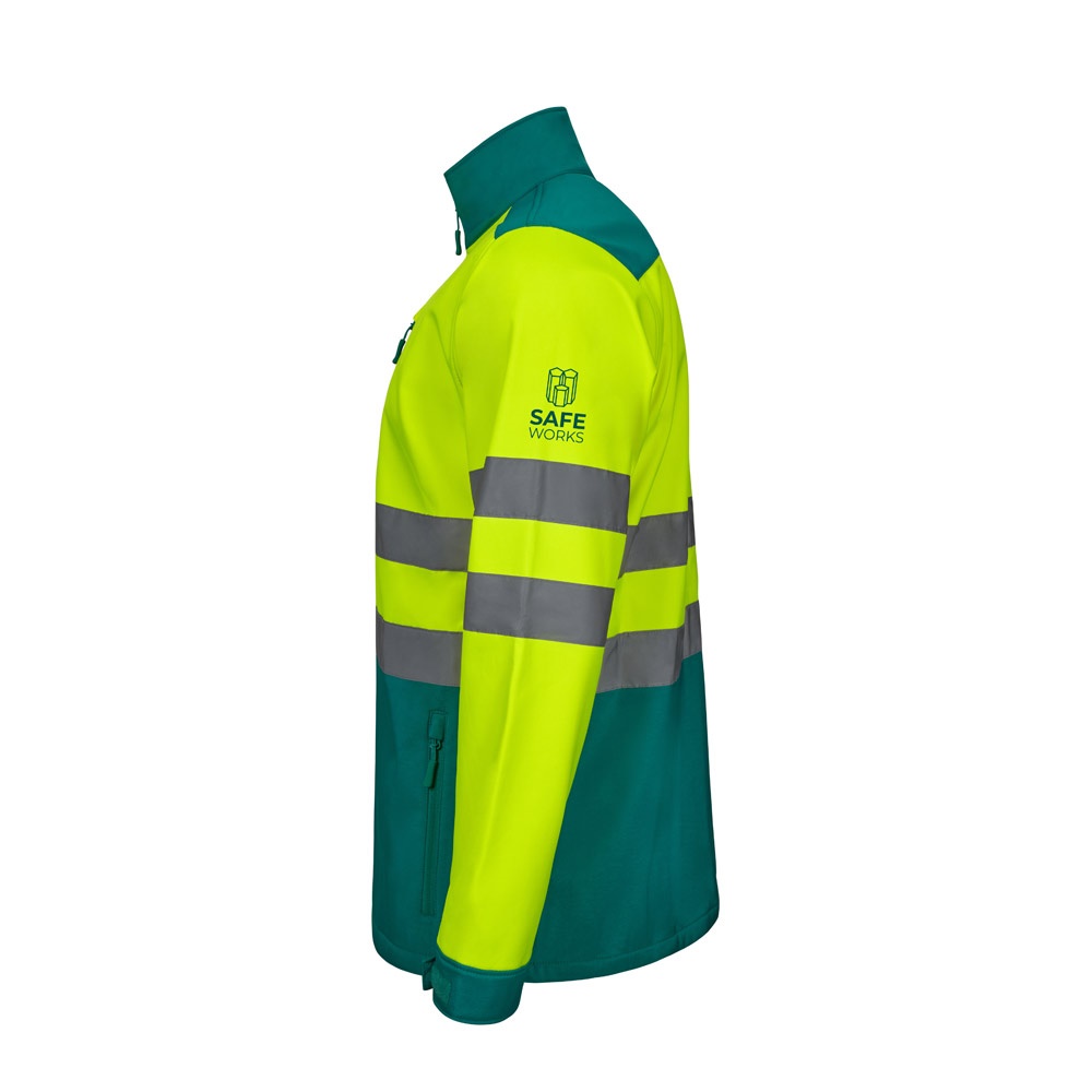 VL HESTIA. Chaqueta soft shell bicolor (280 g/m²), con forro polar y membrana de TPU, en poliéster (96%) y elastano (4%)