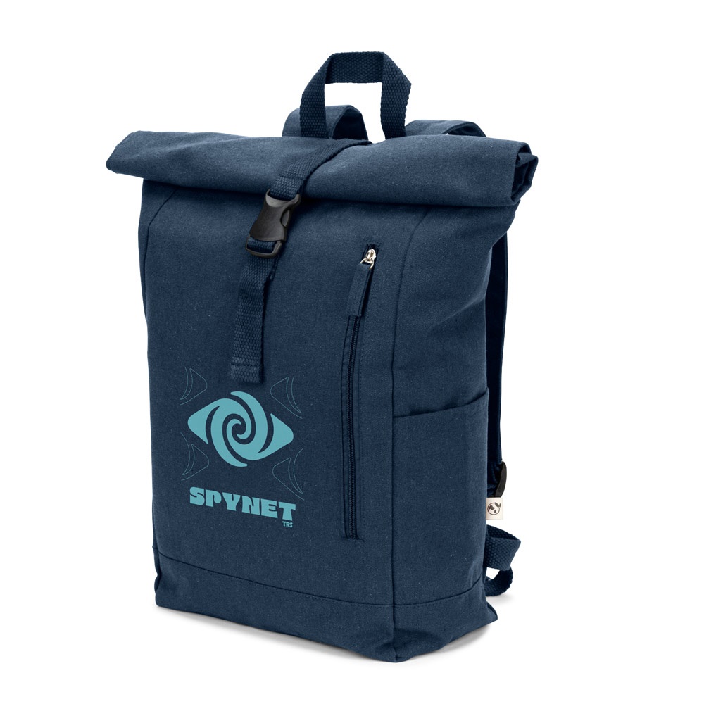 SAINT. Mochila enrollable de algodón reciclado y poliéster reciclado (380 g/m²)