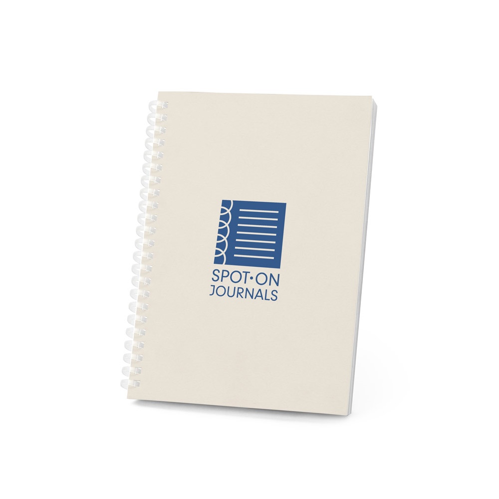 SCHILLER. Bloc de notas A5 con tapa flexible, fabricado con papel 100% reciclado