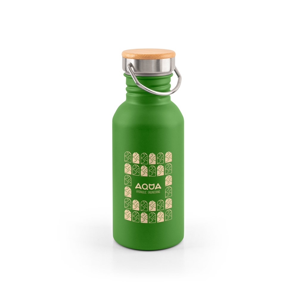 EWING. Botella de acero inoxidable de pared simple (90% reciclada)