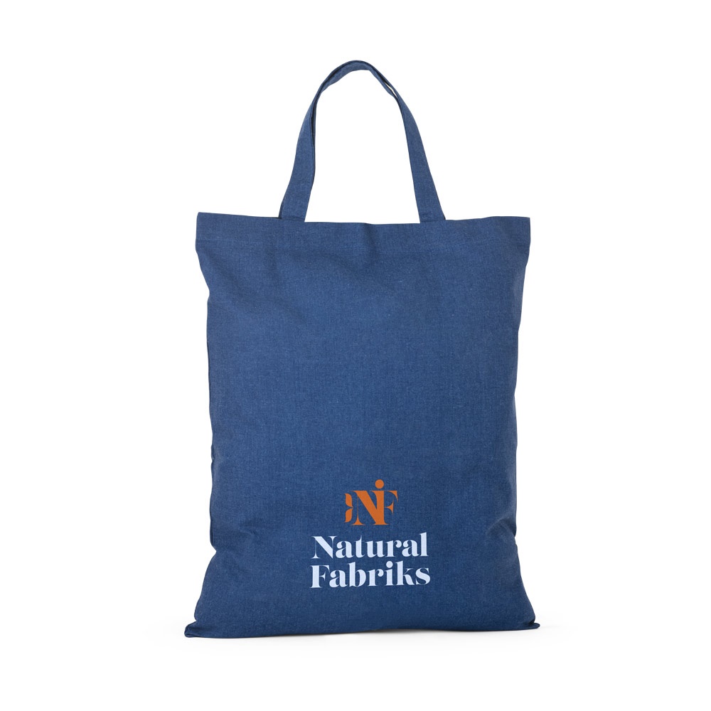 SIENA. Bolsa plegable de algodón (50%), algodón reciclado (30%) y poliéster (20% rPET) (140 g/m²)