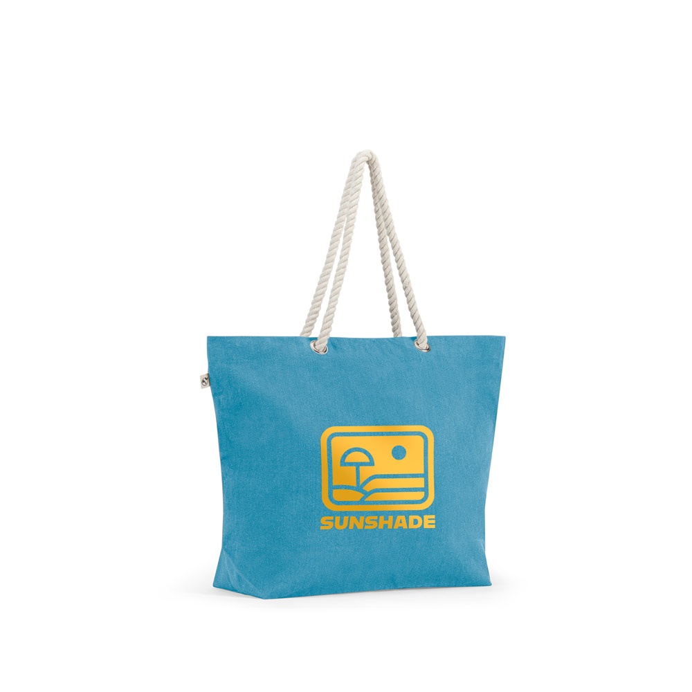 ATHENS. Bolsa de playa en algodón reciclado (70%) y poliéster reciclado (30%) (220 g/m²)