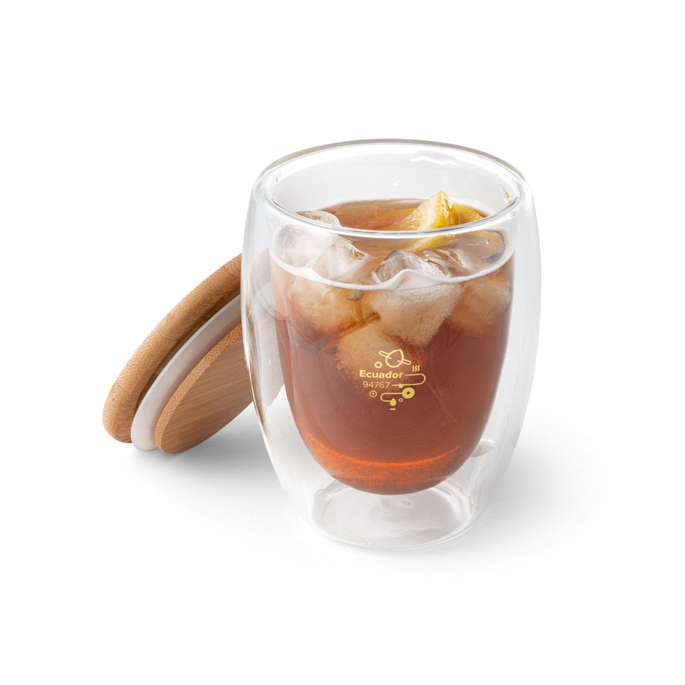 ECUADOR L. Borosilicate glass travel cup 350 mL